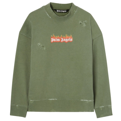 Palm Angels Pmba065F22Fle0145601 Green Sweatshirts Male