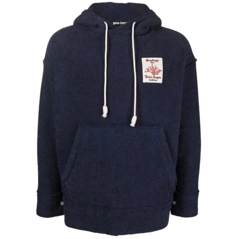 Palm Angels Coral Terry Hoodie Navy IT46