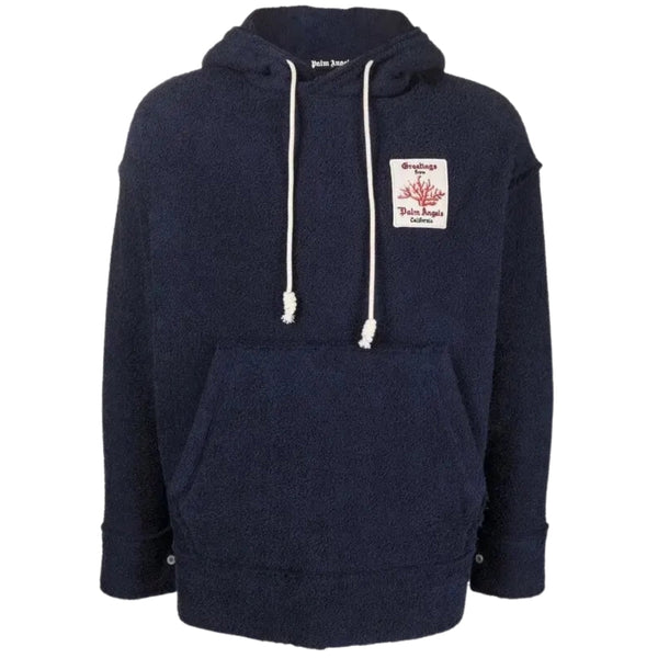 Palm Angels Coral Terry Hoodie Navy IT46