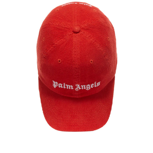Palm Angels Logo Corduroy Red Cap