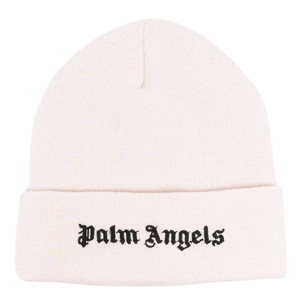 Palm Angels Brand Logo Beige Beanie