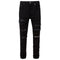 Amiri Leather Thrasher Black OD Jeans W30 / 32L