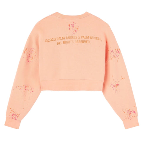 Palm Angels Pxp Painted Cropped Crew Coral S