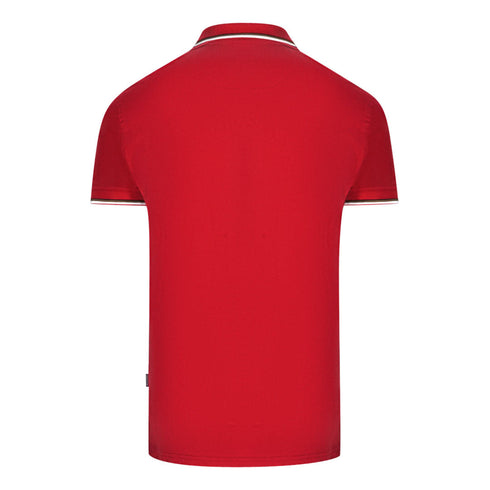 Aquascutum London Tipped Red Polo Shirt QMP051