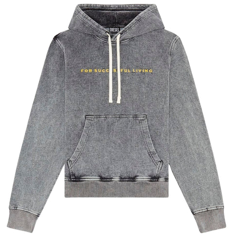DIESEL S-GINN-HOOD-E1 141 GREY HOODED JUMPER MALE M