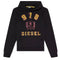 DIESEL S-GINN-HOOD-E5 9XX BLACK HOODED JUMPER MALE L