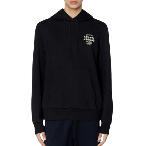 DIESEL S-GINN-HOOD-K28 9XX BLACK HOODED JUMPER MALE M
