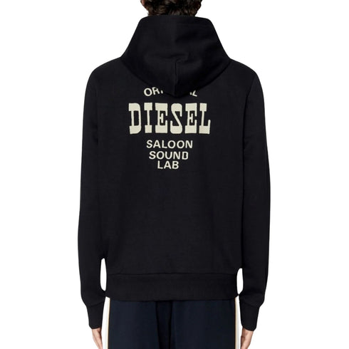 DIESEL S-GINN-HOOD-K28 9XX BLACK HOODED JUMPER MALE M