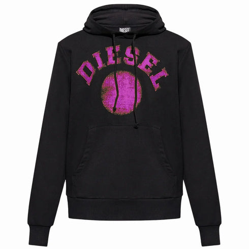 Diesel Distorted Dot Design Black Hoodie-GINN-HOOD 9-D FELPA RIAJH 900