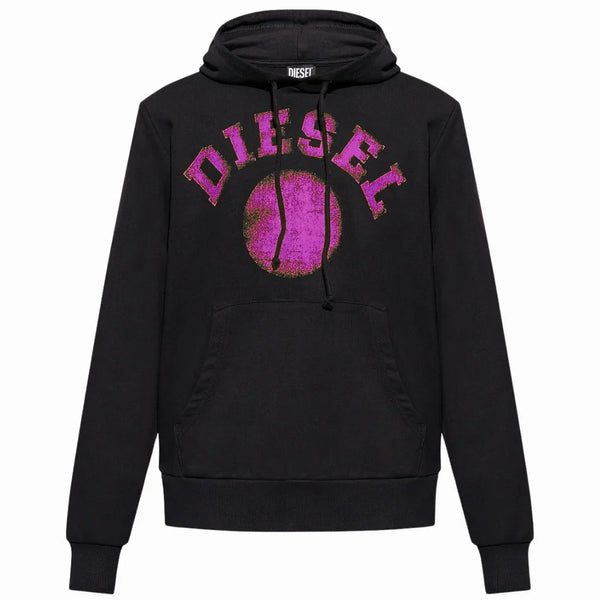 Diesel Distorted Dot Design Black Hoodie-GINN-HOOD 9-D FELPA RIAJH 900