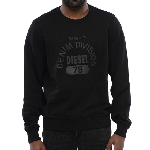 Diesel Denim Division Logo Black Sweatshirt-GINN LOGO E17 FELPA 9XX