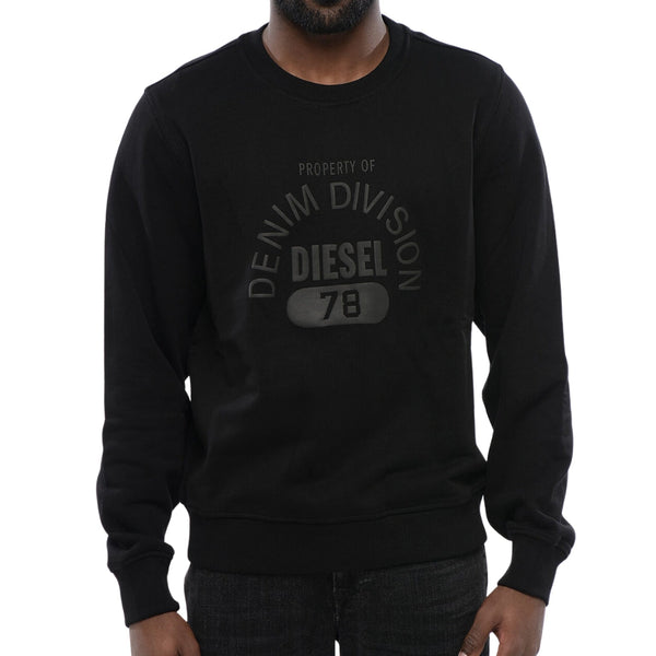 Diesel Denim Division Logo Black Sweatshirt-GINN LOGO E17 FELPA 9XX