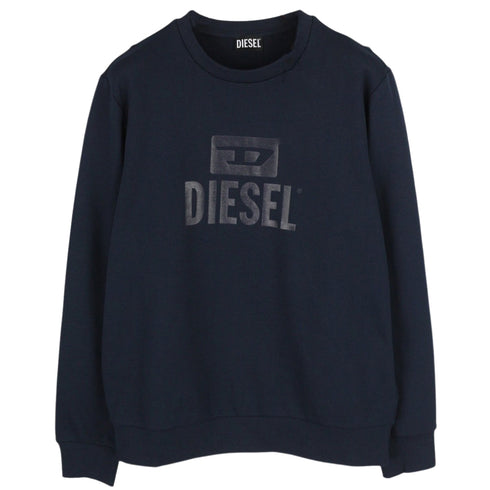 Diesel Monotone Navy Blue Sweatshirt S-GIR-CREWNECK TONE ON TONE FELPA RIAJH 81E