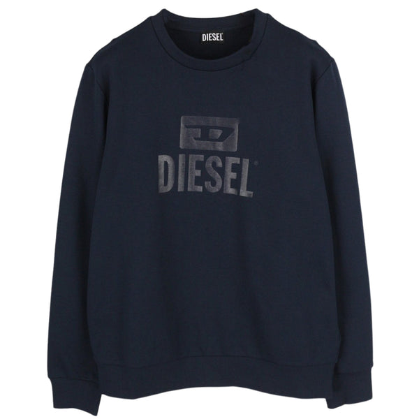 Diesel Monotone Navy Blue Sweatshirt S-GIR-CREWNECK TONE ON TONE FELPA RIAJH 81E