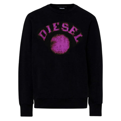 Diesel Faded Dot Logo Blackweatshirt-GIR 9-4 FELPA RIAJH 900