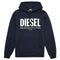 Diesel Denim Division Split Logo Navy Blue Hoodie L