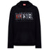 Diesel Double Destroyed Logo Black Hoodie XS