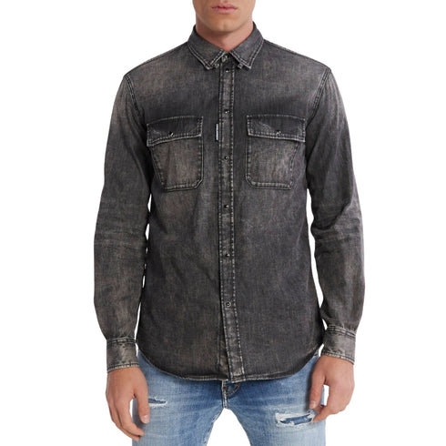 DSQUARED2 Regular Fit Faded Black Denim Shirt W32