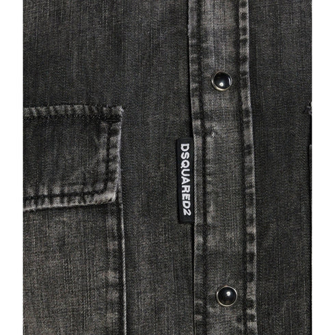 DSQUARED2 Regular Fit Faded Black Denim Shirt W32