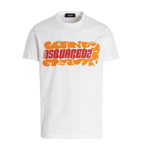 Dsquared2 Flame Logo White T-Shirt L