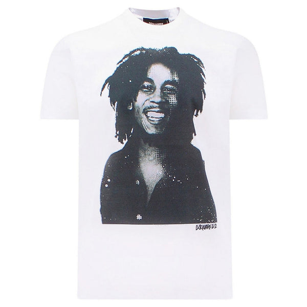 Dsquared2 Cool Fit Bob Marley Quote Design White T-Shirt S