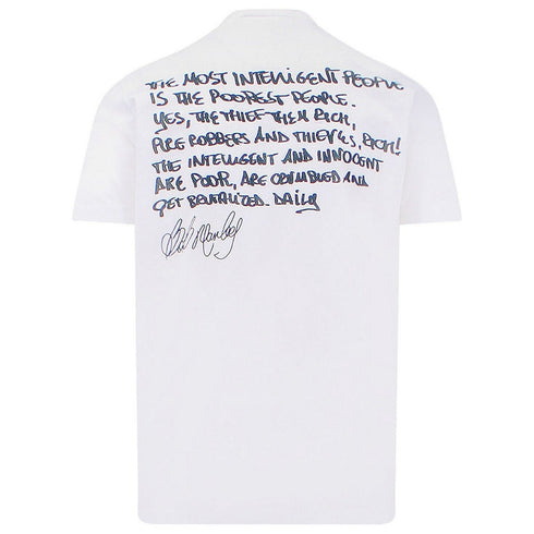 Dsquared2 Cool Fit Bob Marley Quote Design White T-Shirt S