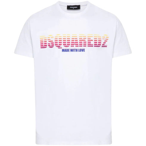 Dsquared2 Cool Fit Made With Love Logo White T-Shirt S