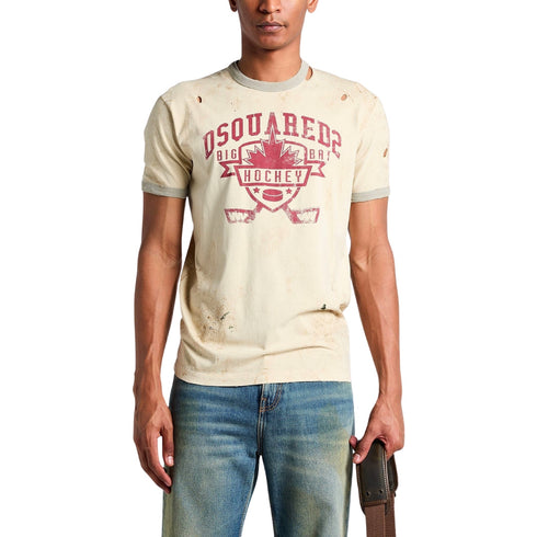 Dsquared2 Contrast Graphic T-Shirt Champagne S