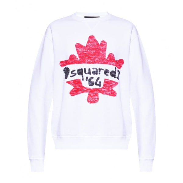 DSQUARED2 S71GU0495 S25042 100 WHITE SWEATER Mens S