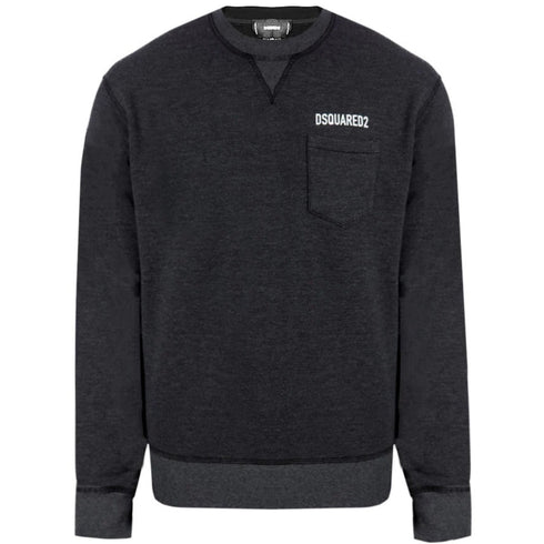 Dsquared2 Pocket Logo Faded Black Sweatshirt S