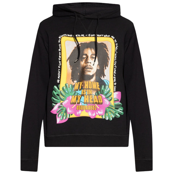 Dsquared2 Cool Fit Bob Marley Logo Black Hoodie XS