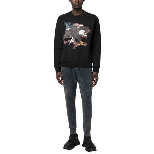 DSQUARED2 American Eagle Motif Black Crew Neck Jumper M