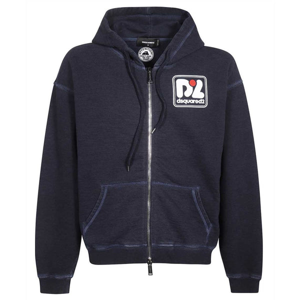 Dsquared2 S71Hg0121 S25463 Hercalina Fit 478 Blue Navy Zip Hoodie Mens - Style Centre Wholesale
