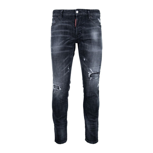 Dsquared2 Relaxed Long Crotch Reinforced Ripped Black Jeans W34 / 32L