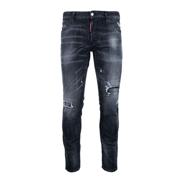 Dsquared2 Relaxed Long Crotch Reinforced Ripped Black Jeans W34 / 32L