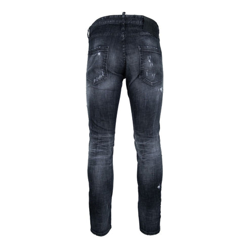 Dsquared2 Relaxed Long Crotch Reinforced Ripped Black Jeans W34 / 32L