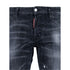 Dsquared2 Relaxed Long Crotch Reinforced Ripped Black Jeans W34 / 32L