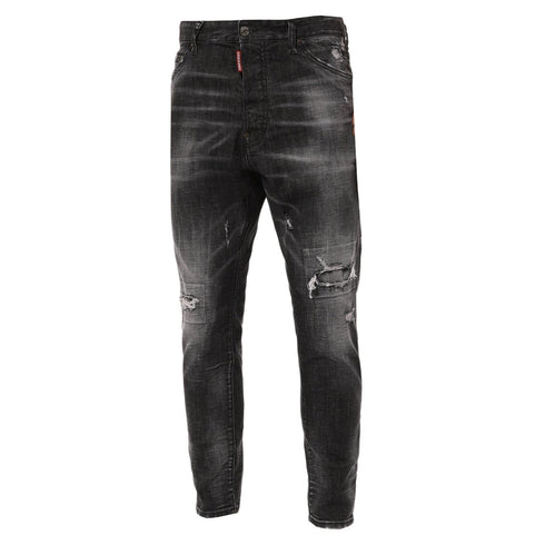 Dsquared2 Relax Long Crotch Reinforced Ripped Black Jeans W32 / 32L
