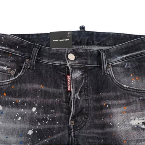 Dsquared2 Super Twinky Jean Black Ripped Denim Pants W38