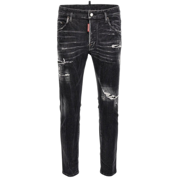 DSQUARED2 Skater Jean Destroyed Reinforced Denim Black Jeans W30
