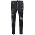 DSQUARED2 Skater Jean Destroyed Reinforced Denim Black Jeans W30