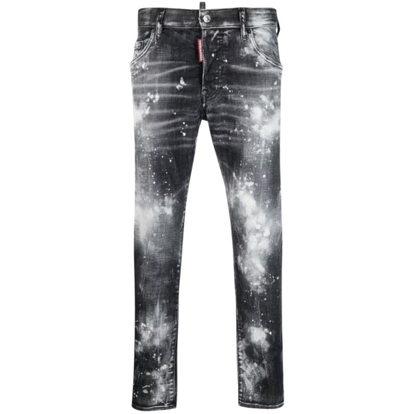 DSQUARED2 Skater Jean Paint Effect Black Denim Jeans W32