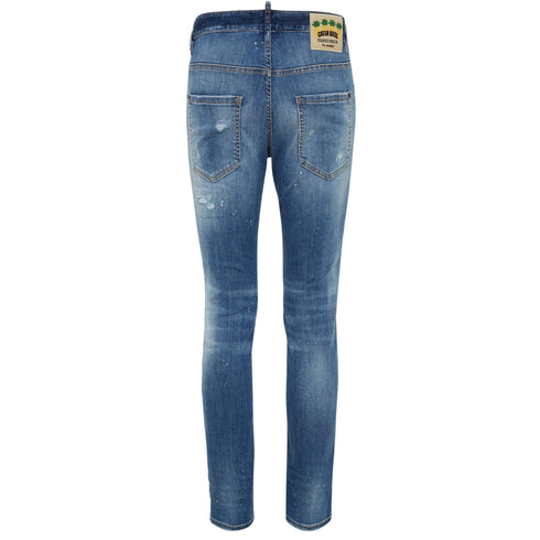 DSQUARED2 Skater Jean Destroyed Paint Effect Blue Jeans W34