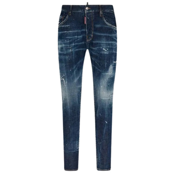 DSQUARED2 Skater Jean Destroyed Reinforced Patch Blue Jeans W34