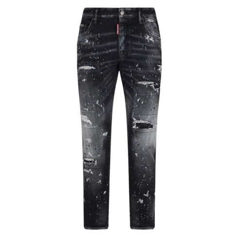 Dsquared2 Skater Jean Paint Splatter Black Wash Jeans S71Lb1396 S30503 900 - Style Centre Wholesale