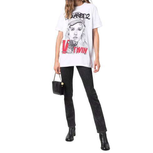 DSQUARED2 V Twin Graphic White T-Shirt L