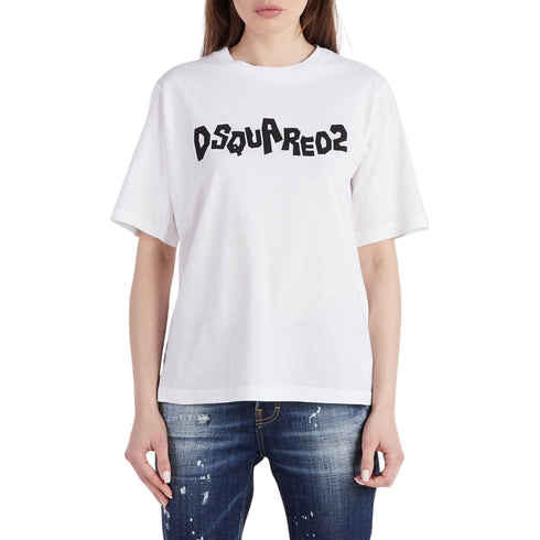 DSQUARED2 Contrast Brand Logo White T-Shirt XS