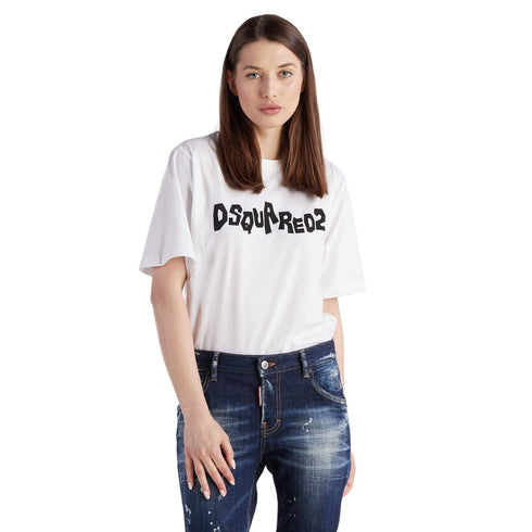 DSQUARED2 Contrast Brand Logo White T-Shirt XS