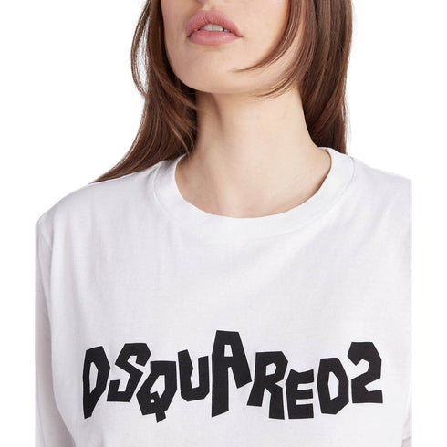 DSQUARED2 Contrast Brand Logo White T-Shirt XS