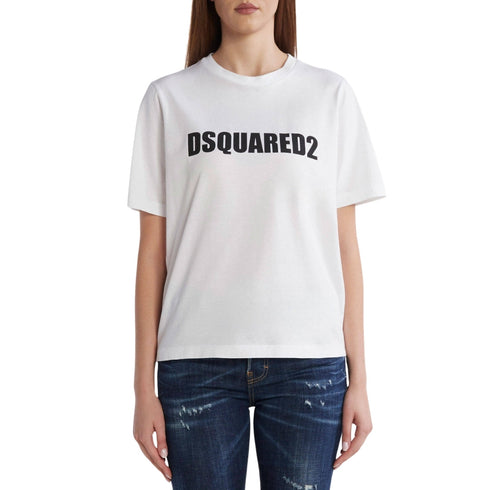 DSQUARED2 Bold Logo Loose Fit White T-Shirt XS